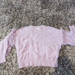 Lavender fringe sweater